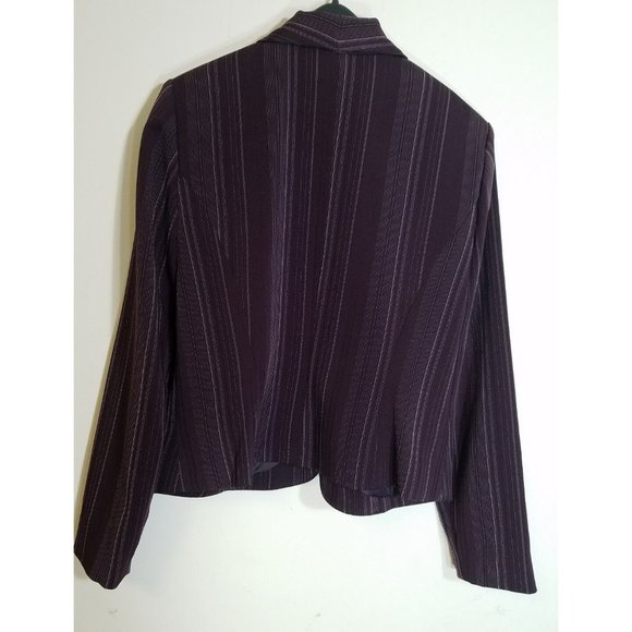 DANNY & NICOLE NEW YORK SIZE 10 WOMENS BLAZER PURPLE PINSTRIPE POLYESTER S289 - Picture 3 of 7